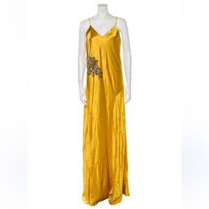 Elegant Yellow Evening Gown